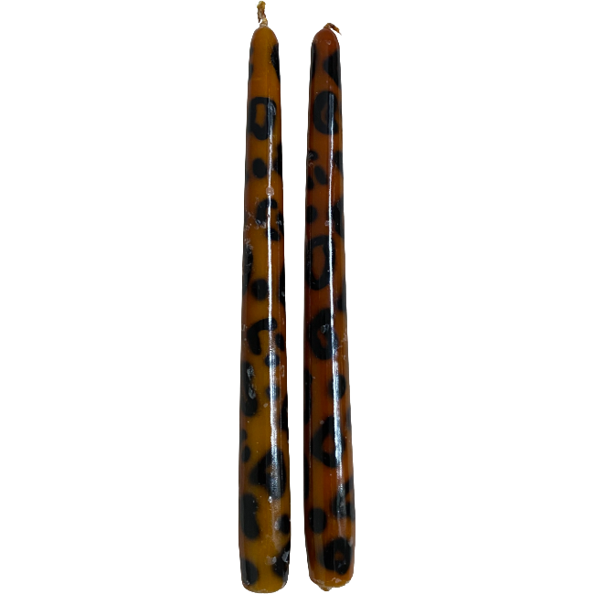 Leopard Candles (Set of 2) - 25cm