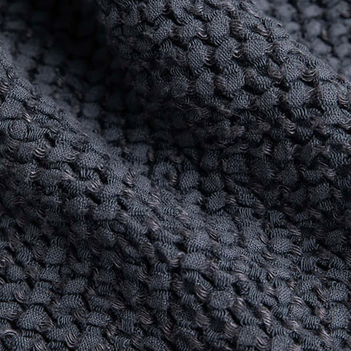 Mya Linen Waffle Blanket Charcoal OEKO-TEX Certified