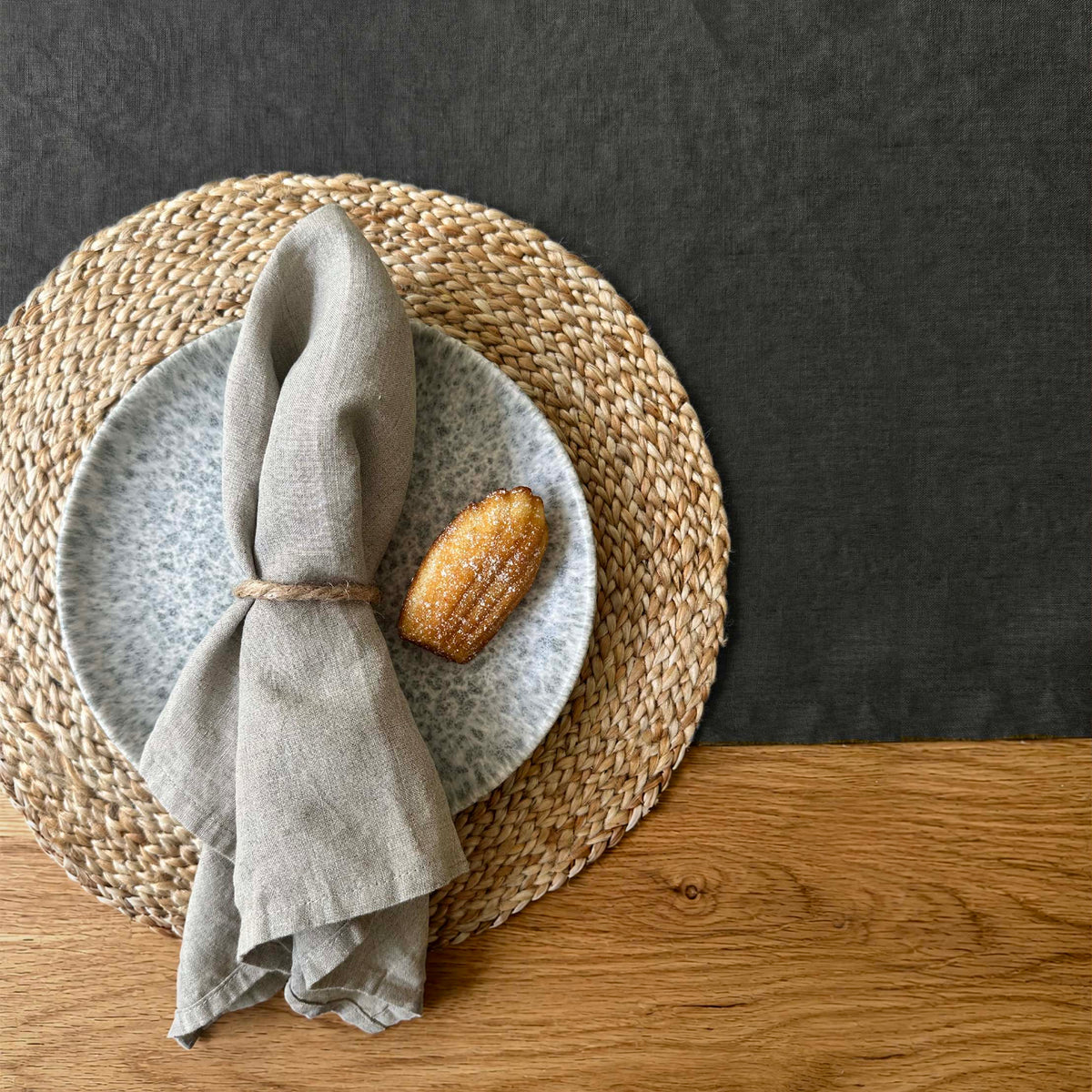 100% Linen Table Runner OEKO-TEX® Certified - Charcoal