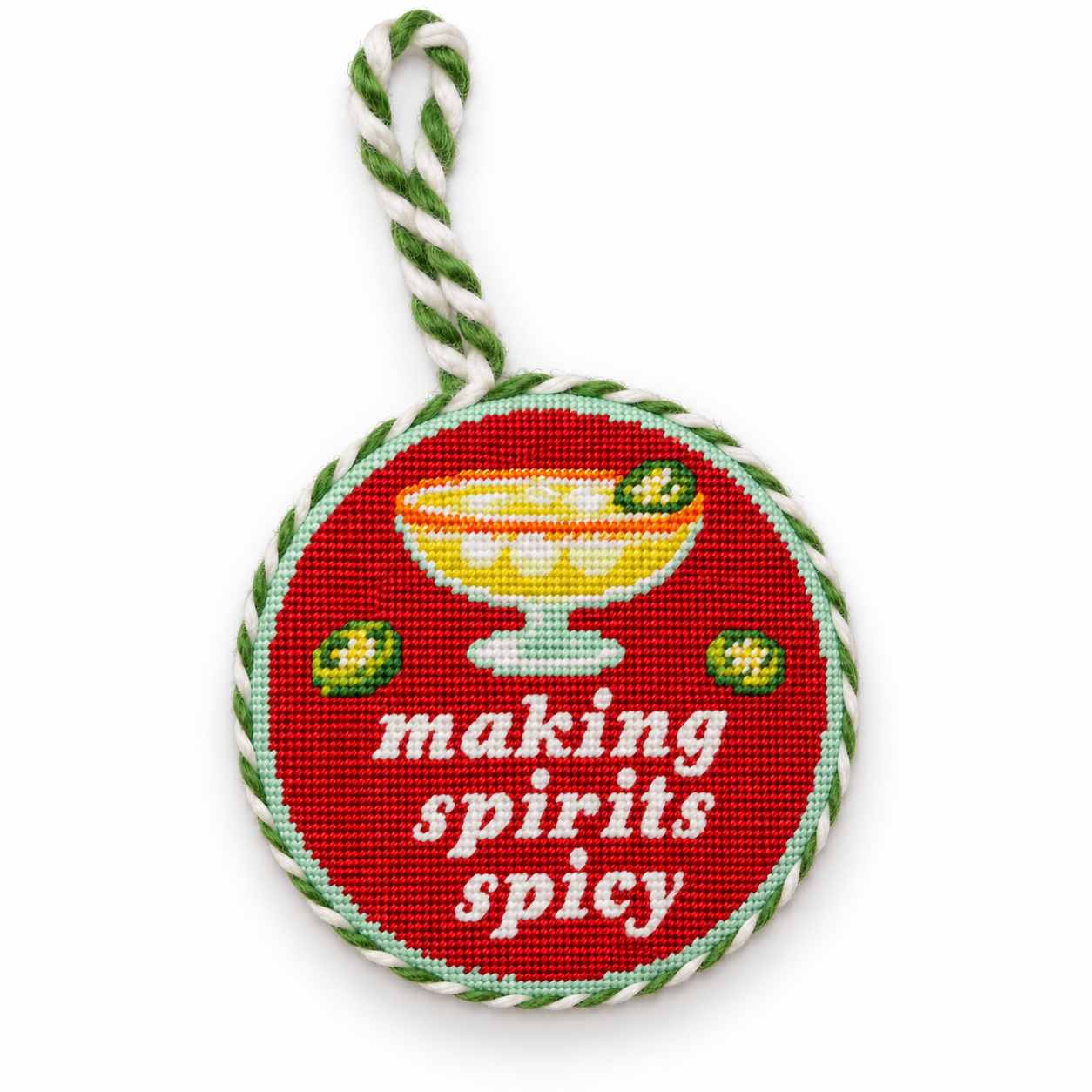 Needlepoint Ornament - Making Spirits Spicy