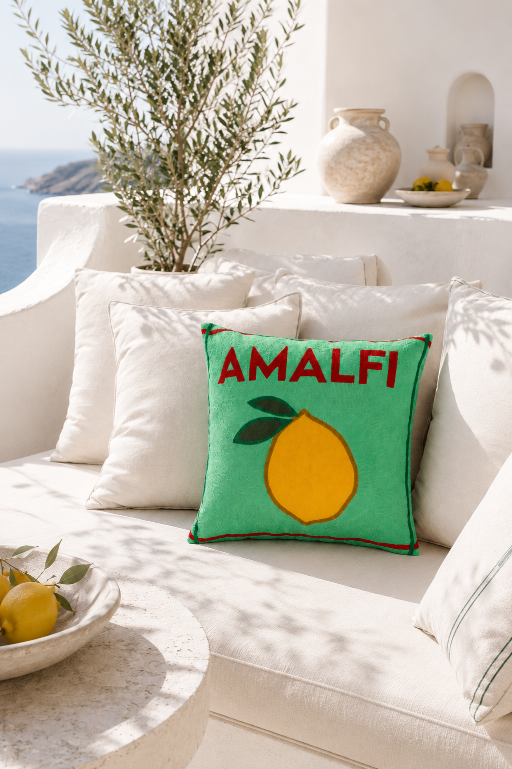 Amalfi | Needlepoint Travel Inspired Pillow