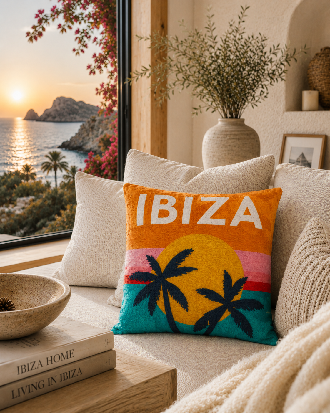 Ibiza | Needlepoint Travel Inspired Pillow