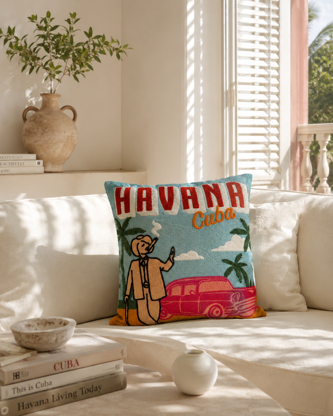 Havana | Needlepoint Travel Inspired Pillow