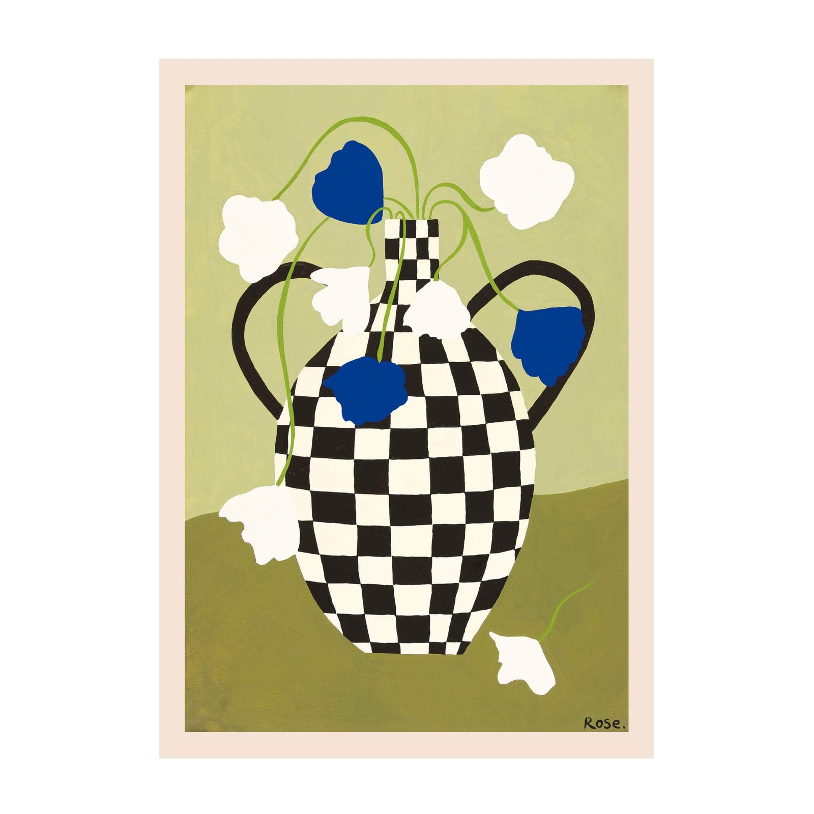 Checkerboard Vase Print