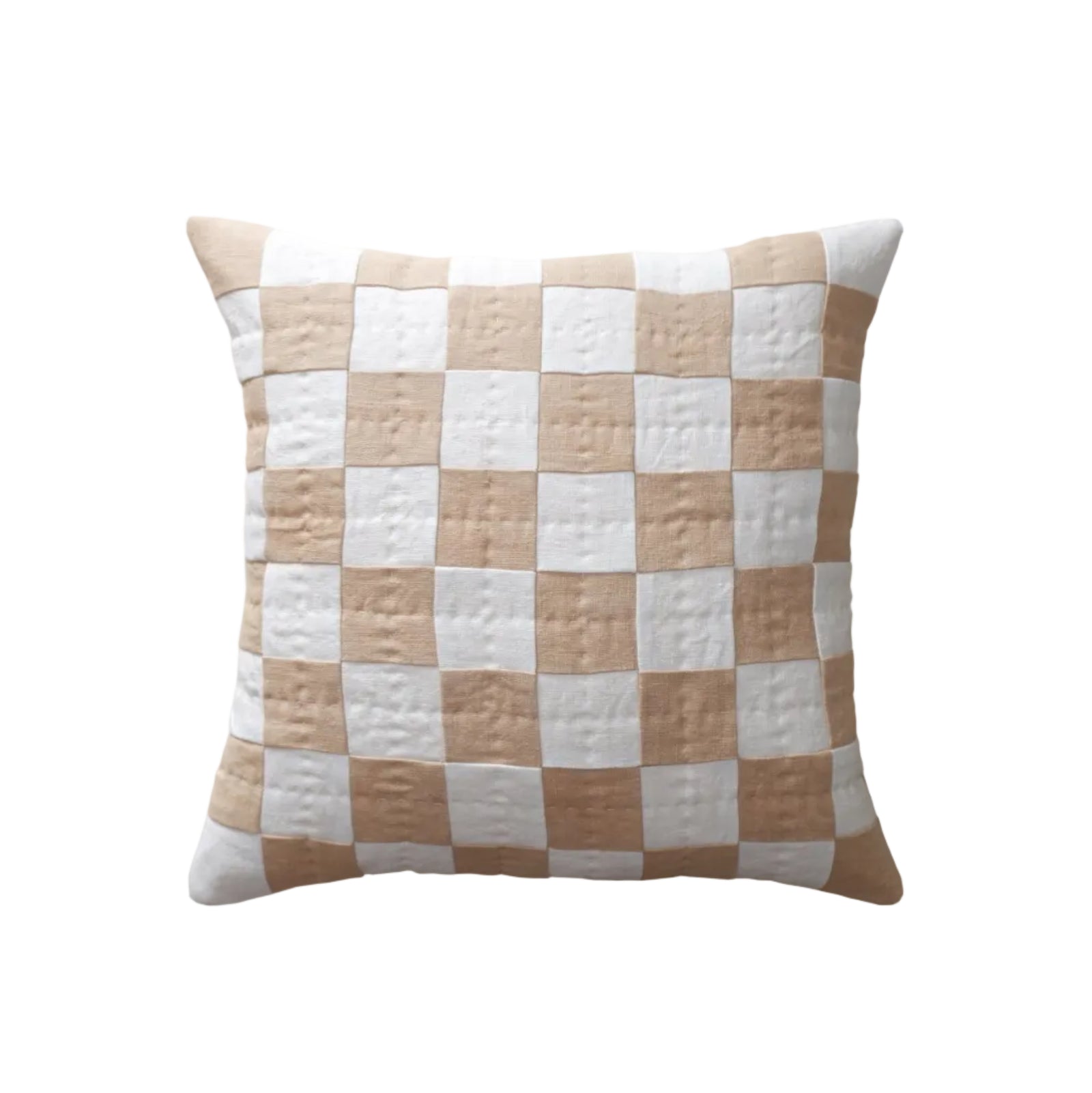 Chequered Cushion in Cream