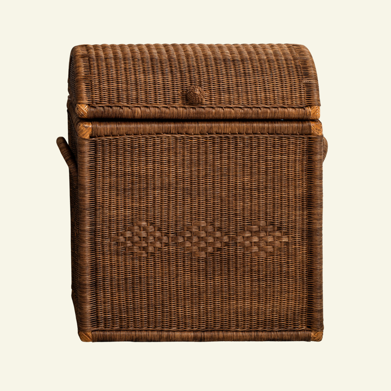 Chest Rattan Laundry Basket, Teak