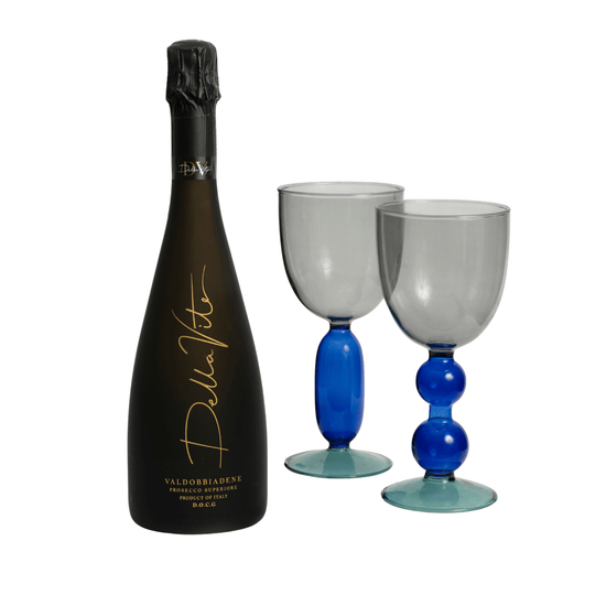 Poppy's Prosecco Bundle - Set of Two Glasses with Bottle of Prosecco