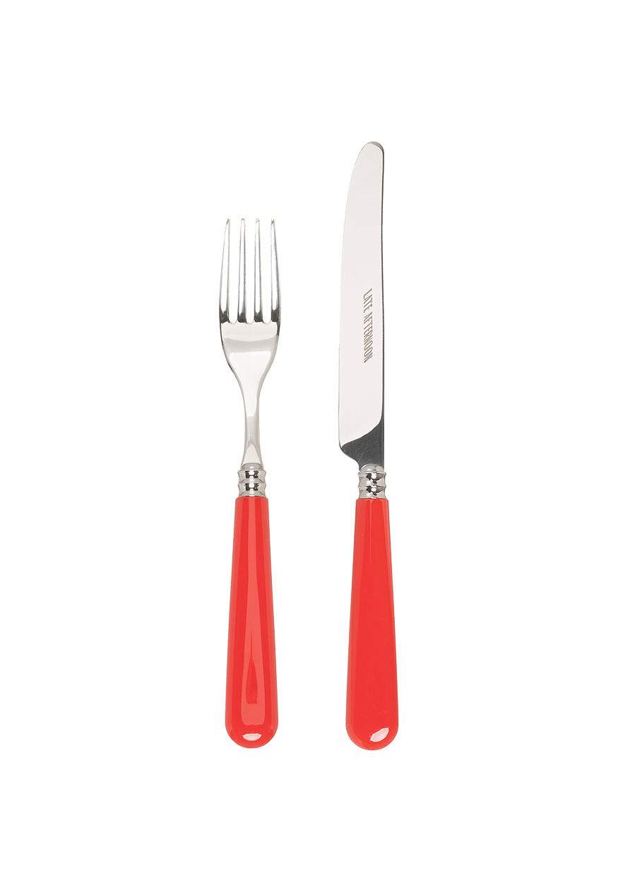 Classic Red Knife and Fork Set