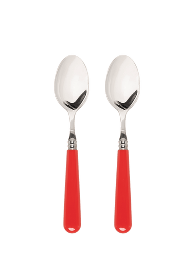 Late Afternoon Classic Red Set of 2 Dessert Spoons
