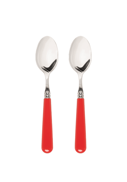 Late Afternoon Classic Red Set of 2 Dessert Spoons