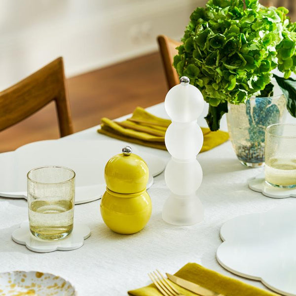 Clear Frosty Bobbin Salt or Pepper Mill