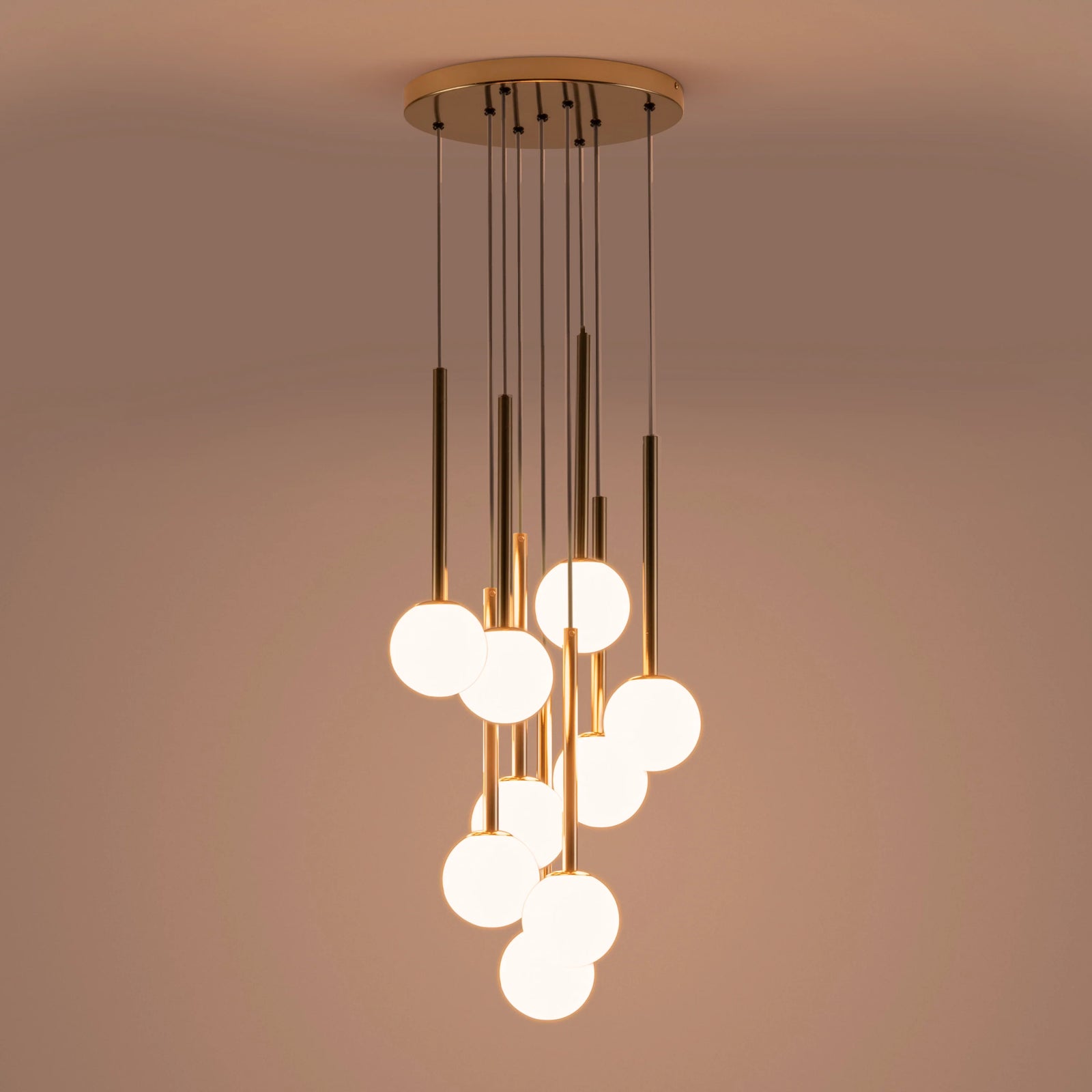 Brass cluster ceiling light