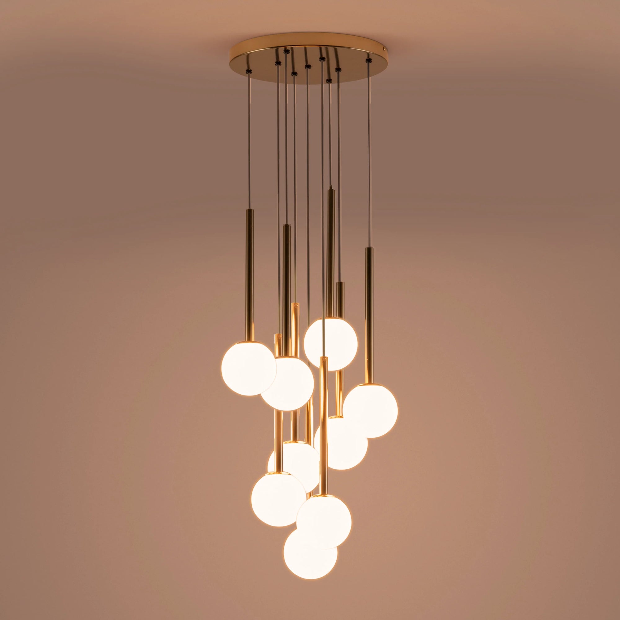Brass cluster ceiling light