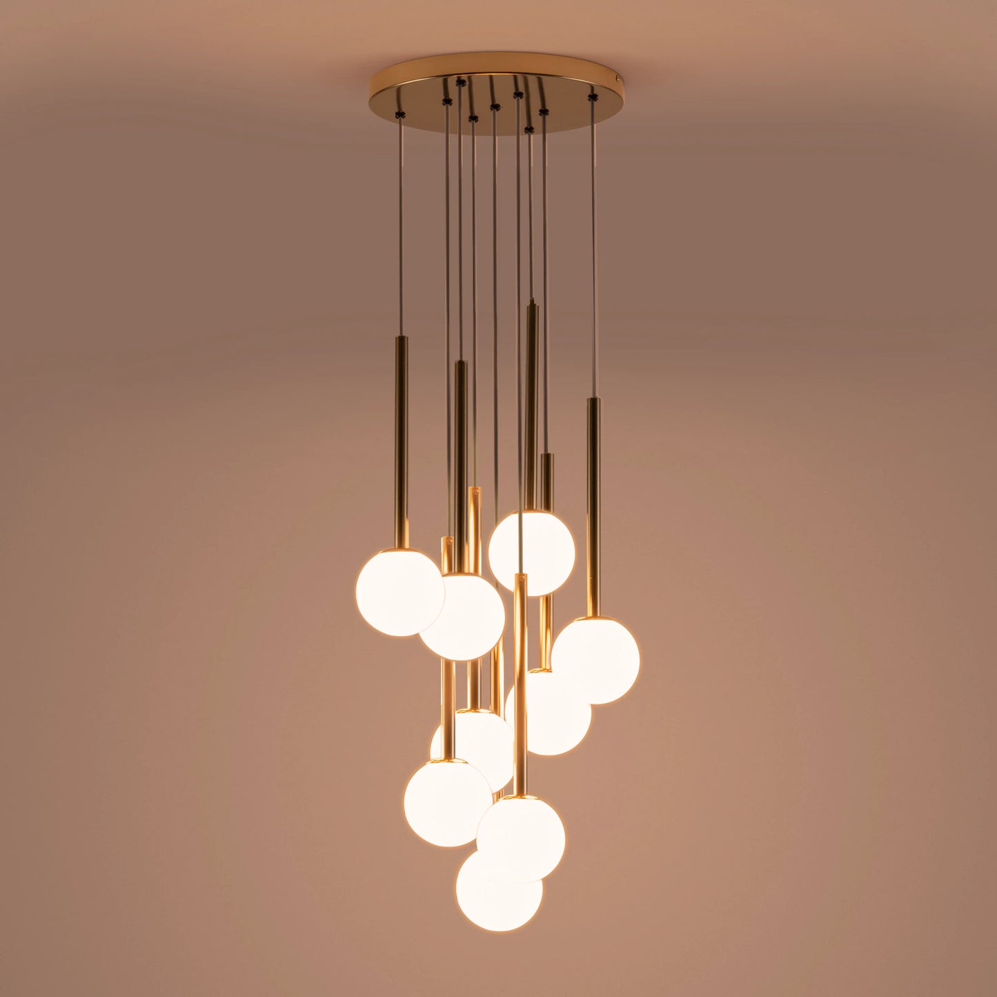 Brass cluster ceiling light