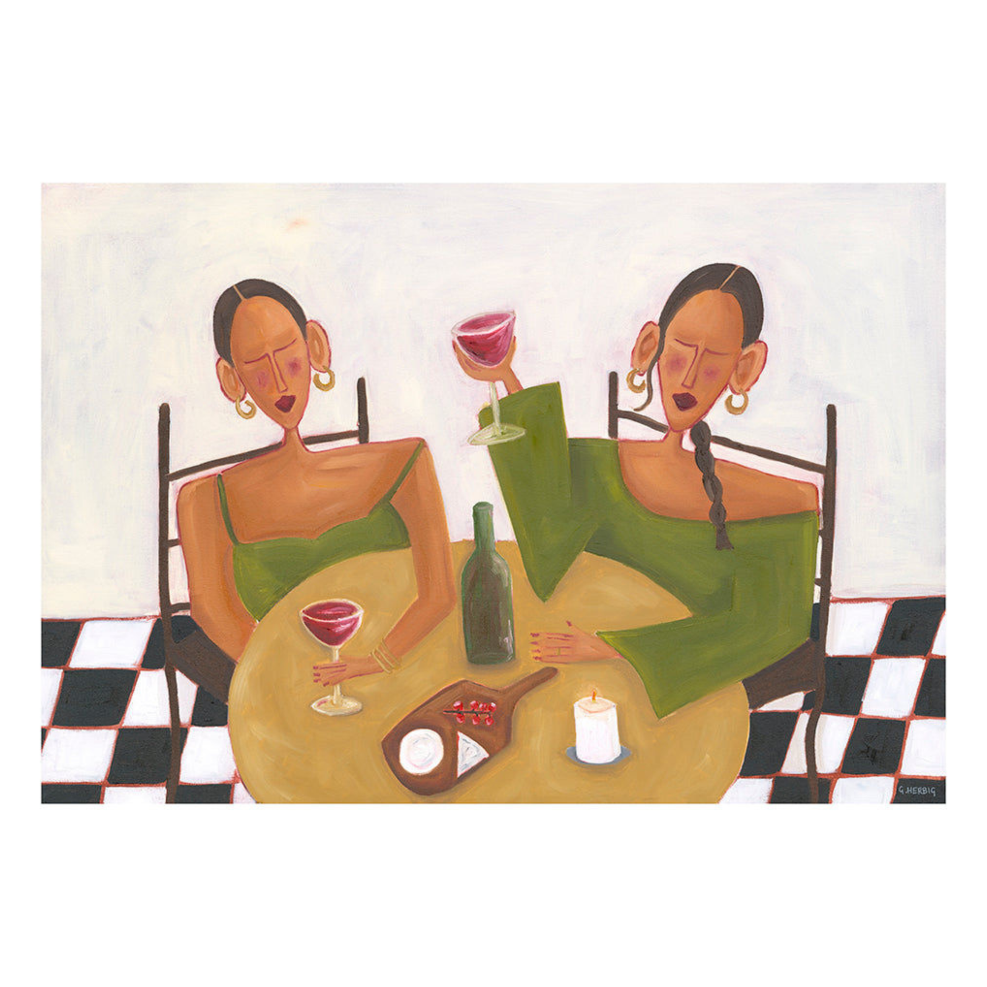 Wine & Cheese Night Art Print