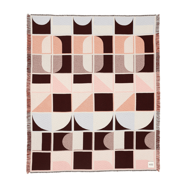 Grid Blanket Pink + Maroon