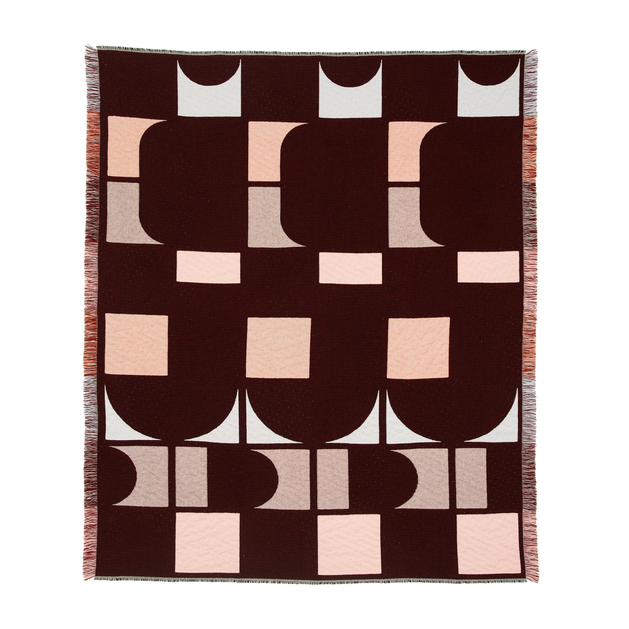 Grid Blanket Pink + Maroon