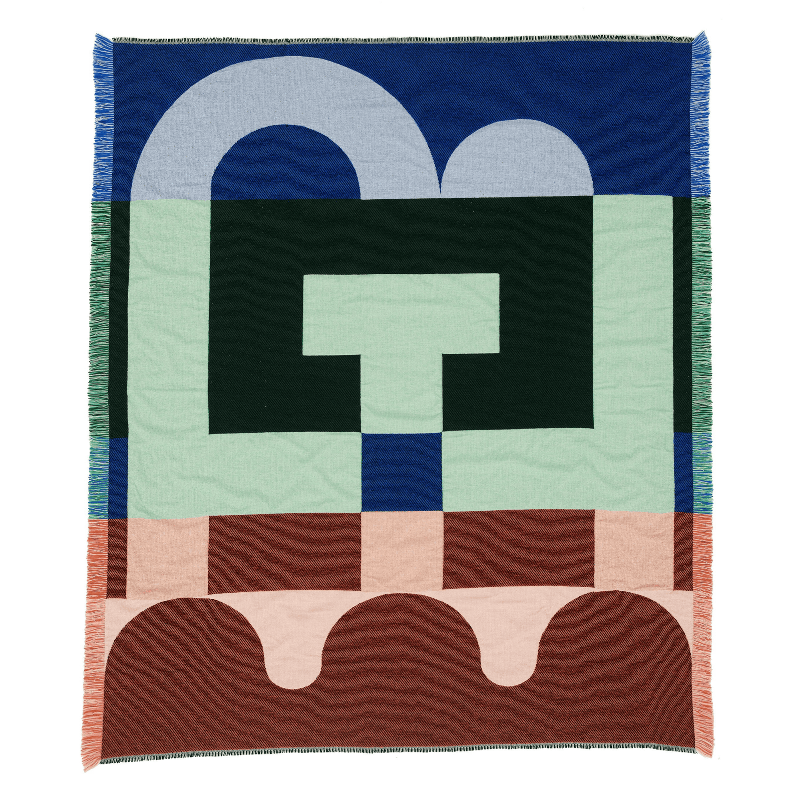 Brutalist Blanket Blue, Pink + White