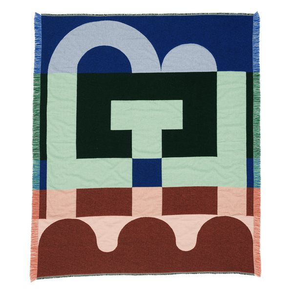 Brutalist Blanket Blue, Pink + White