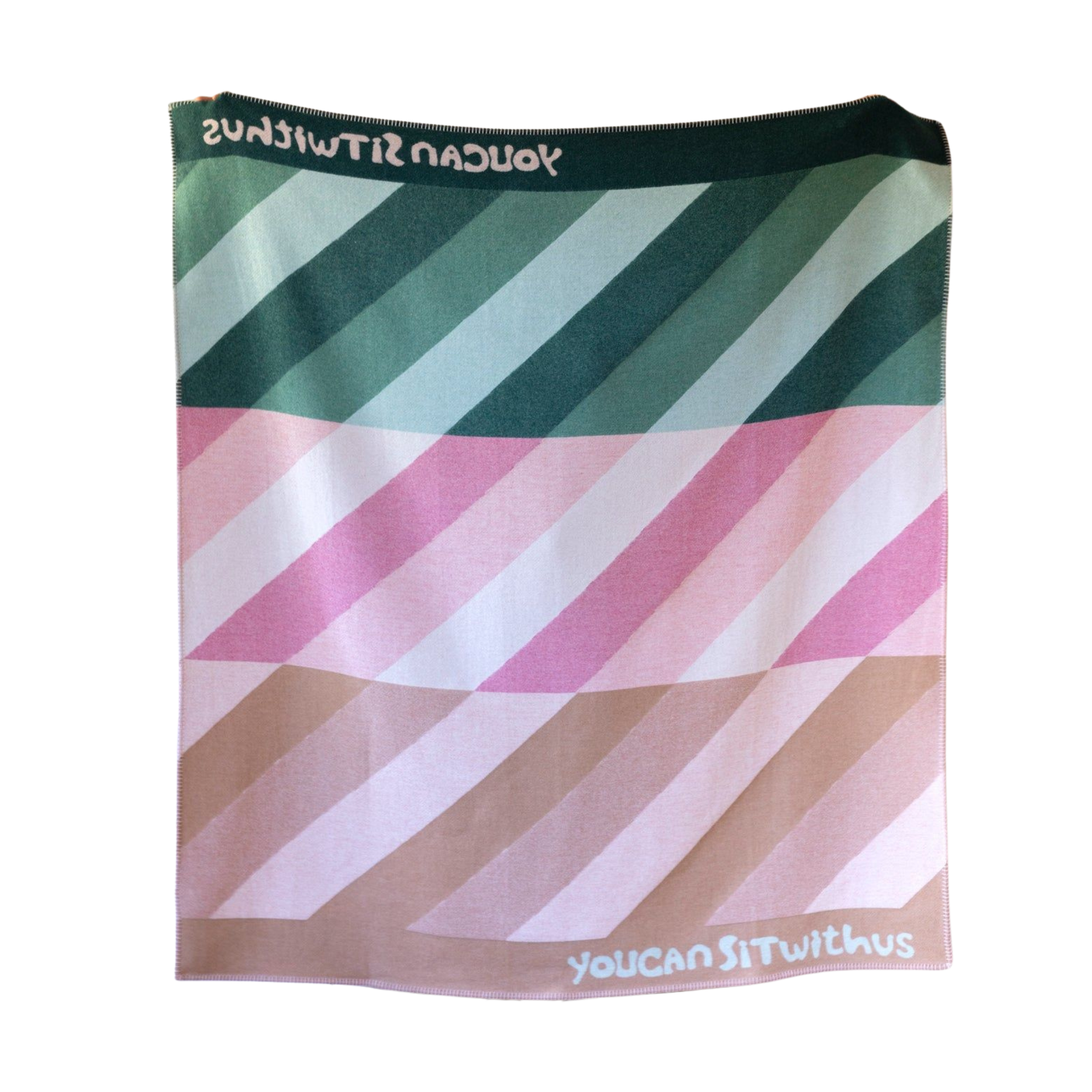 'YCSWU' Diagonal Recycled Wool Blanket