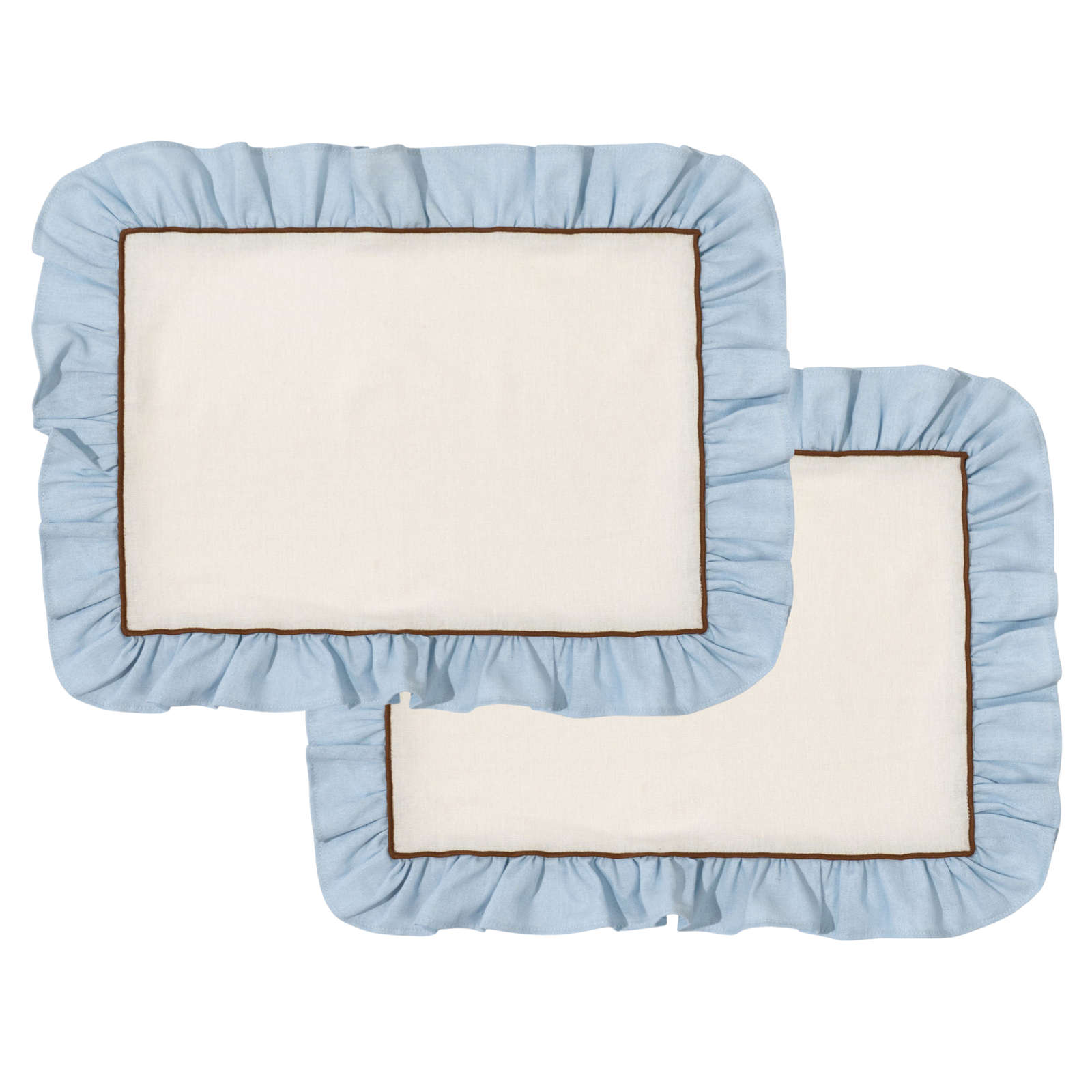 Placemats Set (2), Ruffle, Blue