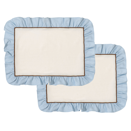 Placemats Set (2), Ruffle, Blue