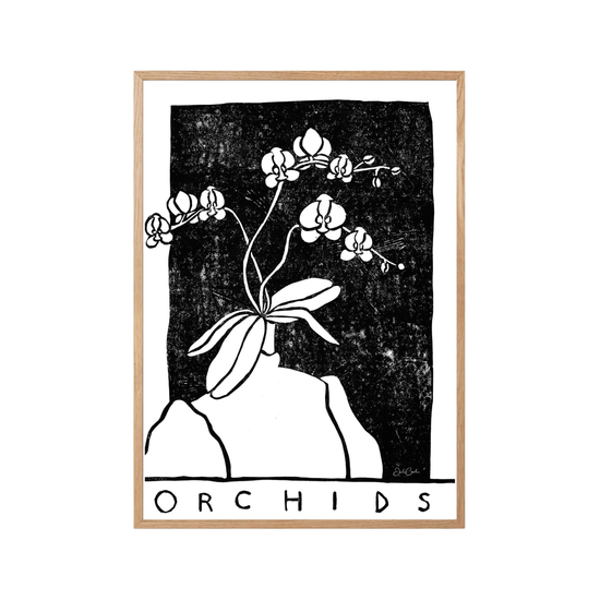Orchids in Black and White - Print