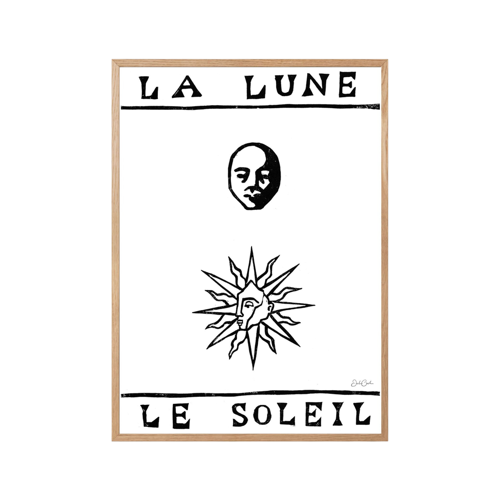 La Lune, Le Soleil in Black and White - Print