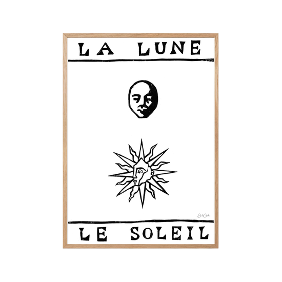 La Lune, Le Soleil in Black and White - Print