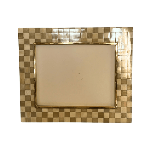 Large Photo Frame | Beige & White | Chequered