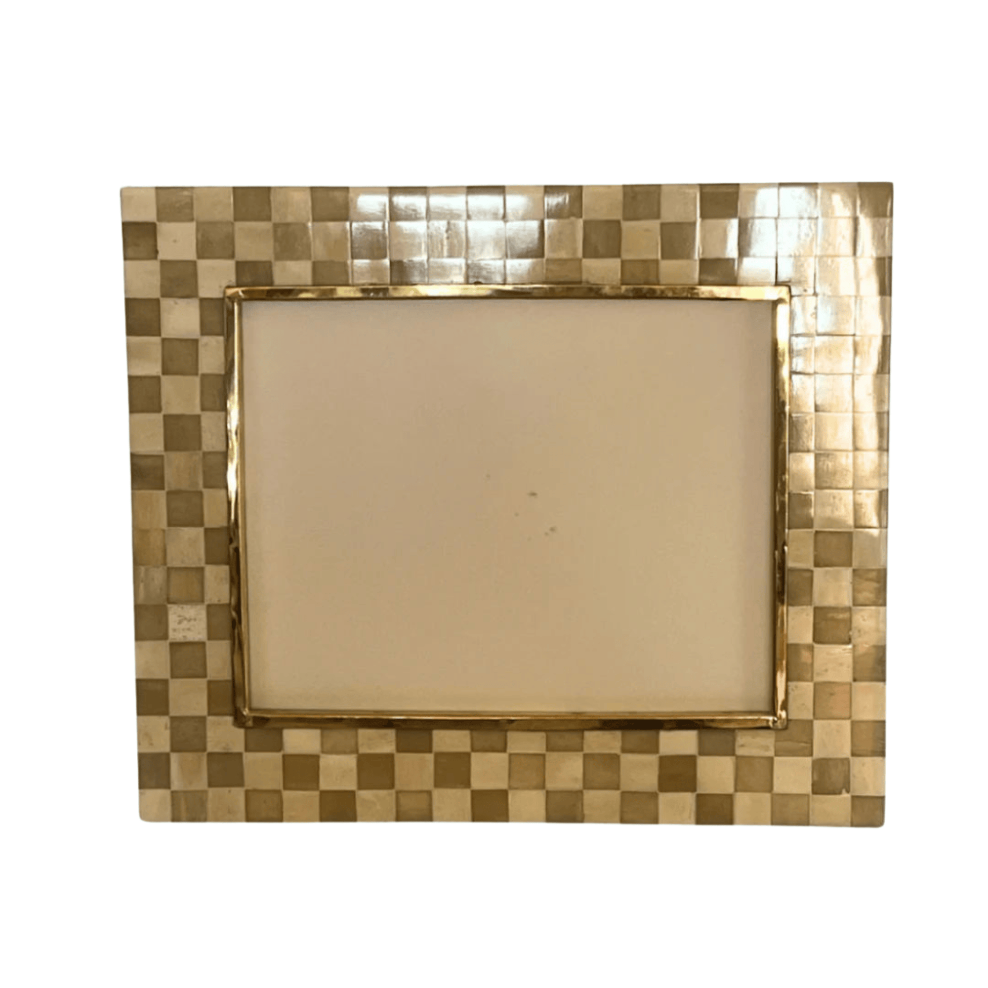 Large Photo Frame | Beige & White | Chequered