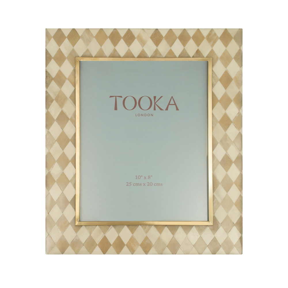 Large Photo Frame | Beige & White | Harlequin