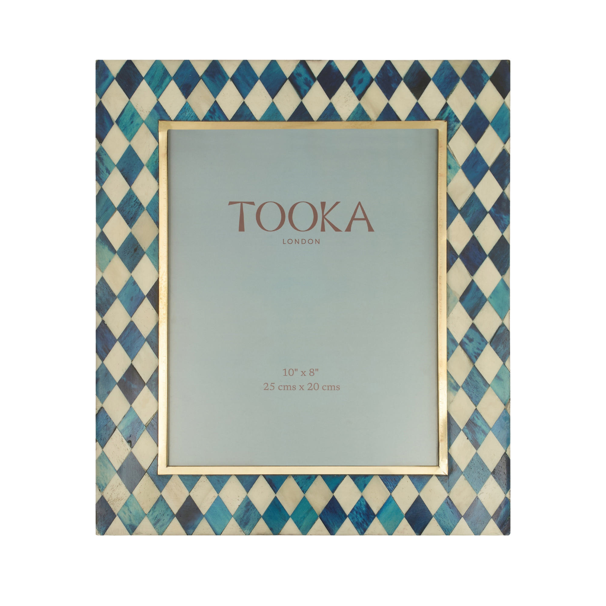 Large Photo Frame | Blue & White | Harlequin