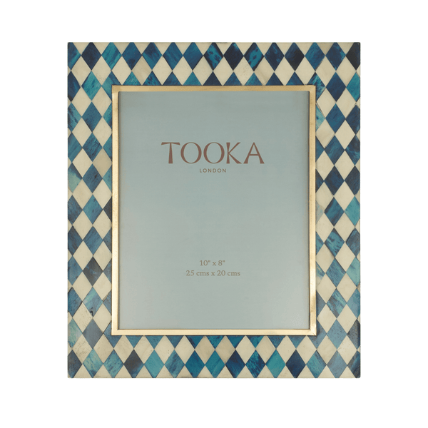 Large Photo Frame | Blue & White | Harlequin