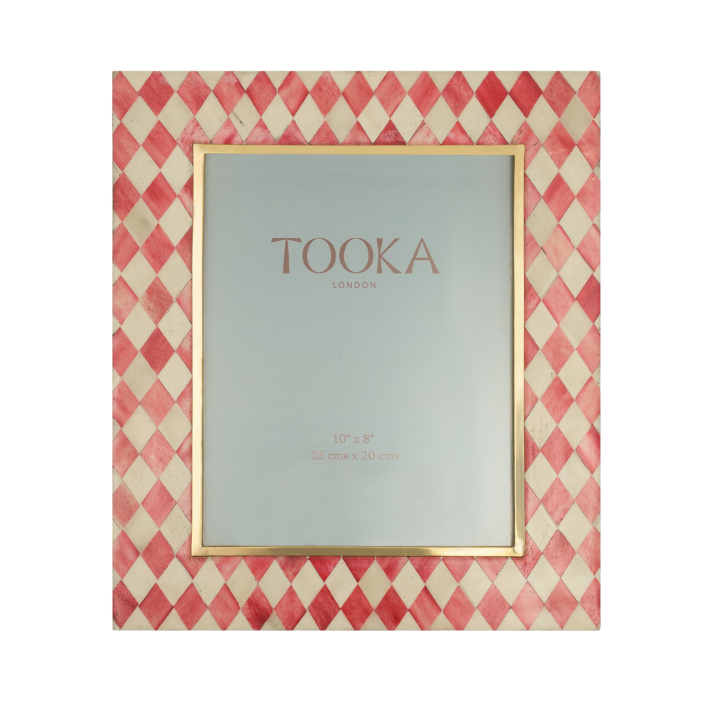 Large Photo Frame | Red & White | Harlequin