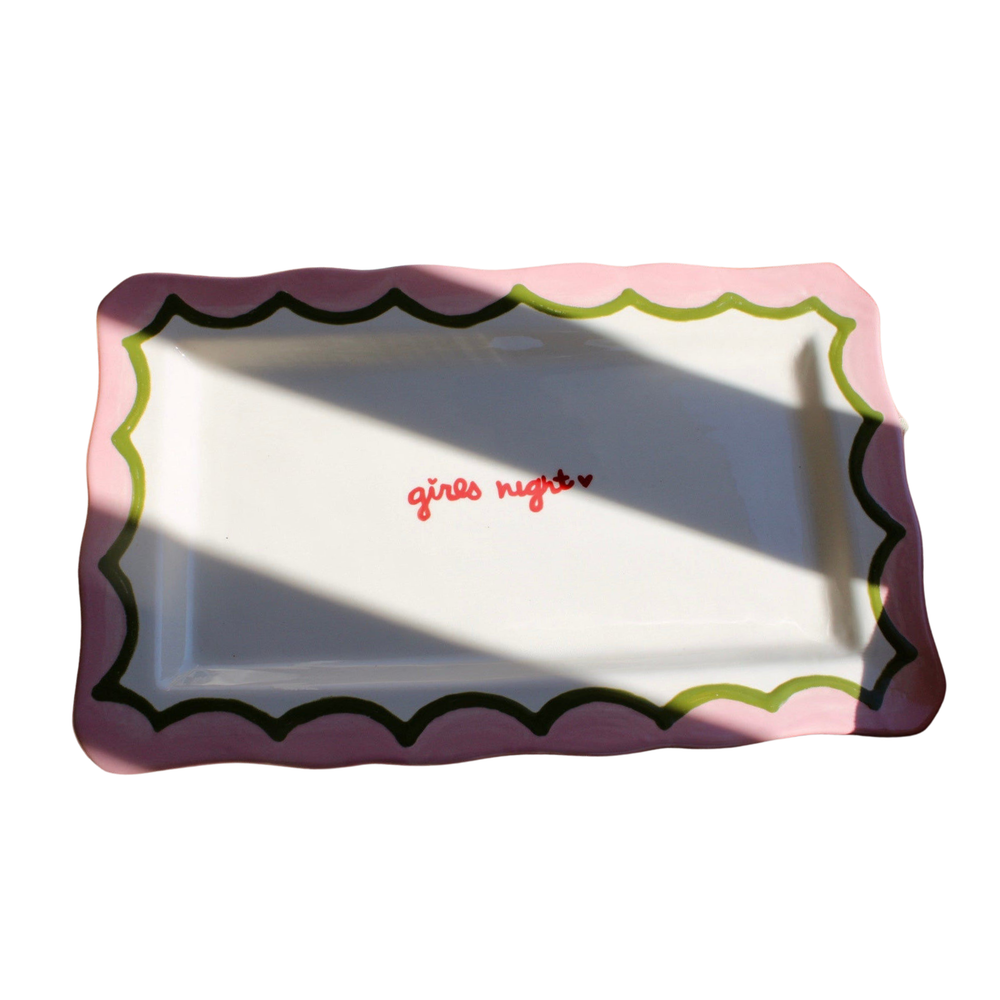 Hand-painted "girls night” Tray