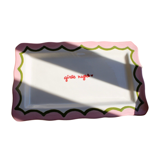 Hand-painted "girls night” Tray