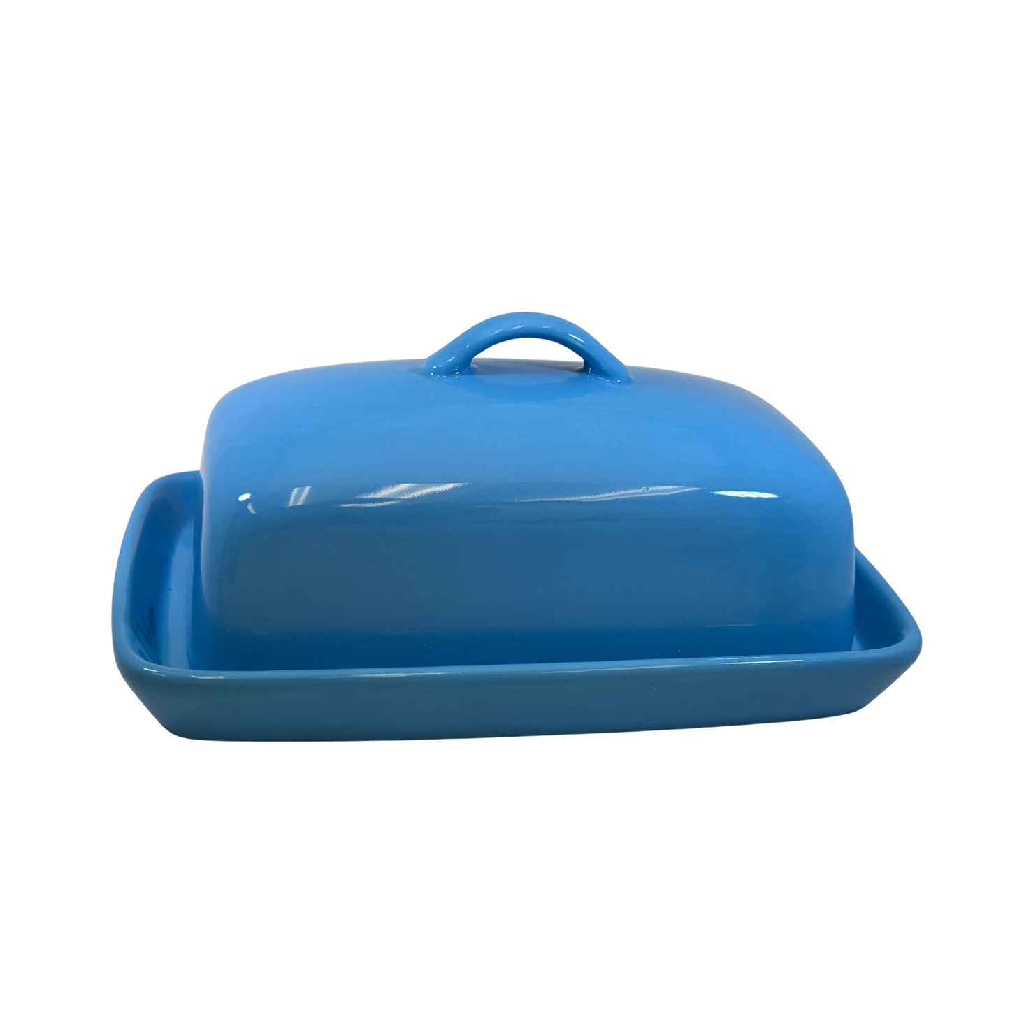 Stoneware Blue Butter Dish