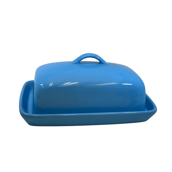 Stoneware Blue Butter Dish