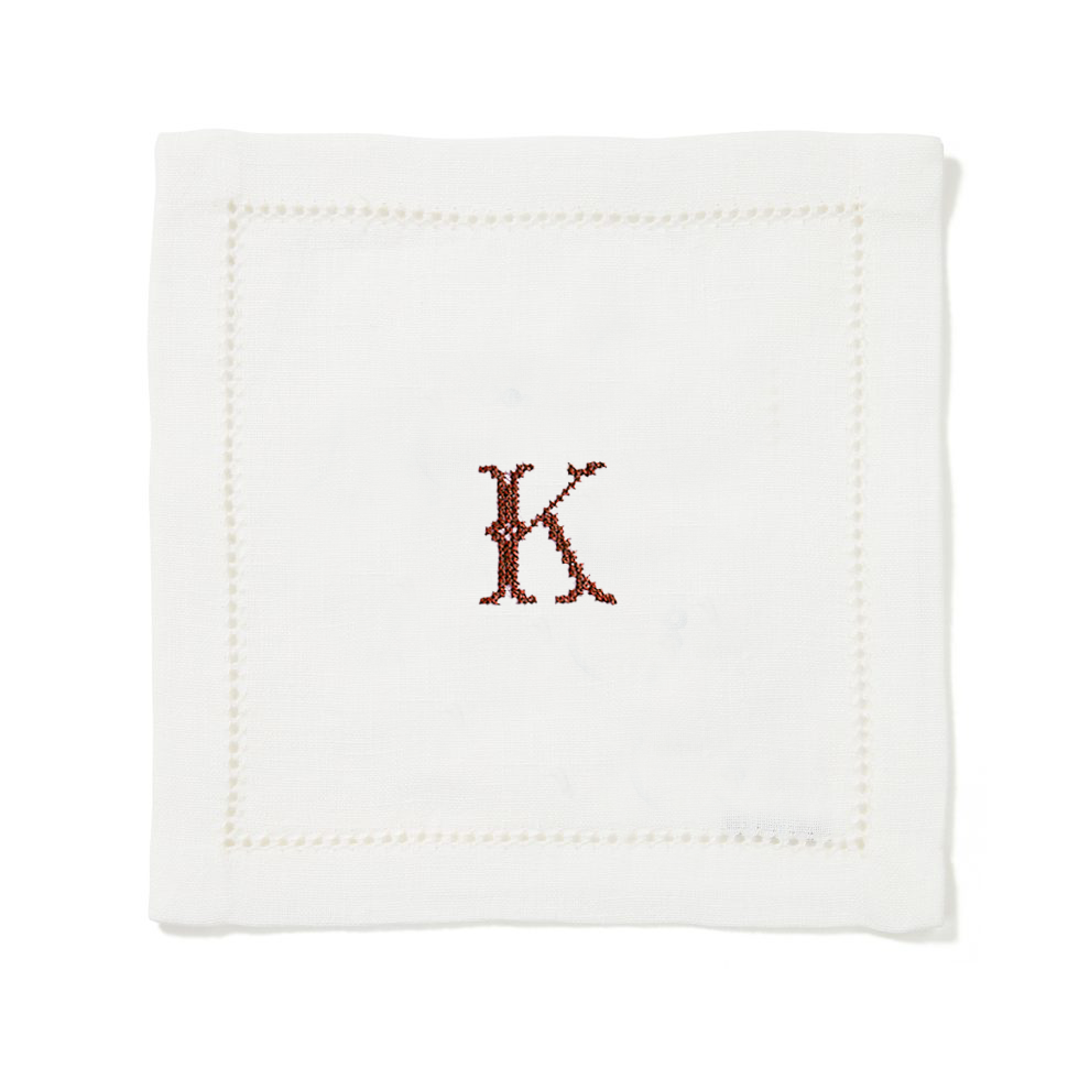 Set of 6 Hemstitch Square Cocktail Napkins