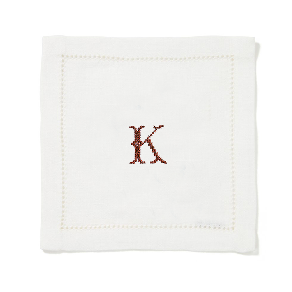 Set of 6 Hemstitch Square Cocktail Napkins