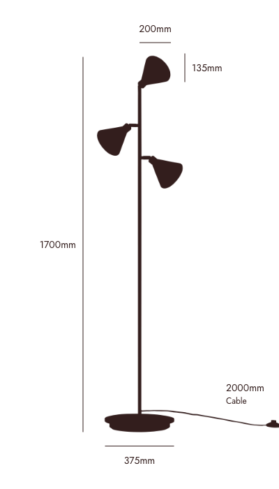 Brass cone floor lamp