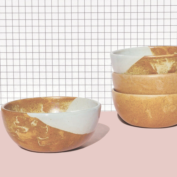 Tavora Cereal Bowls Set of 4, Reactive Salt-glaze - White