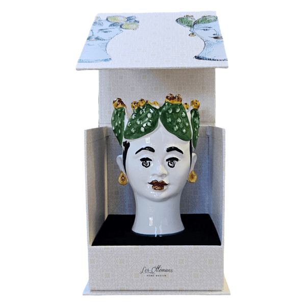 Handpainted Ceramic Candle Woman Head Fig
