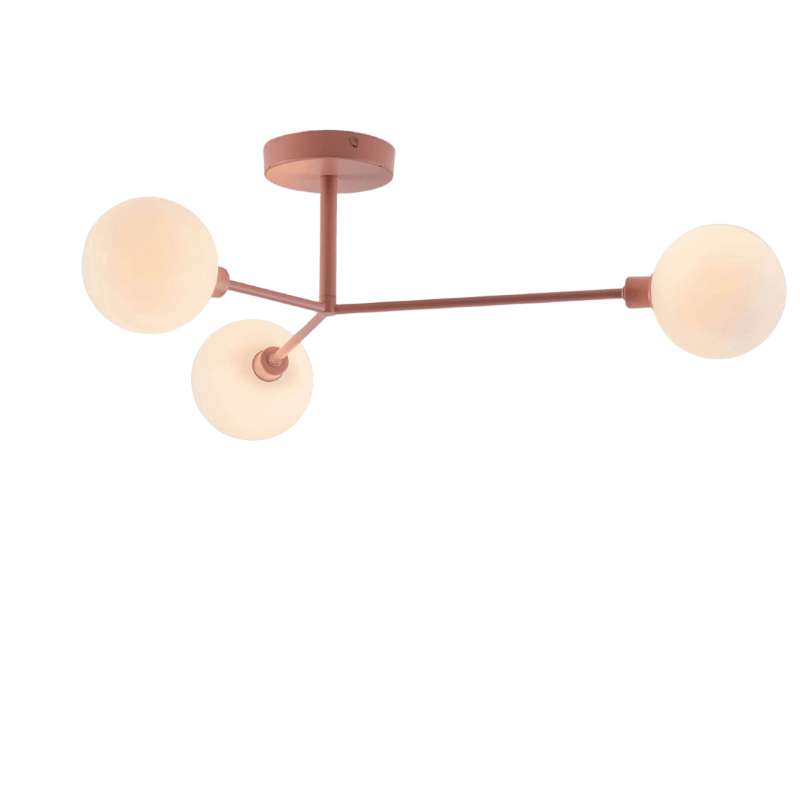 Pink 3 light flush ceiling light