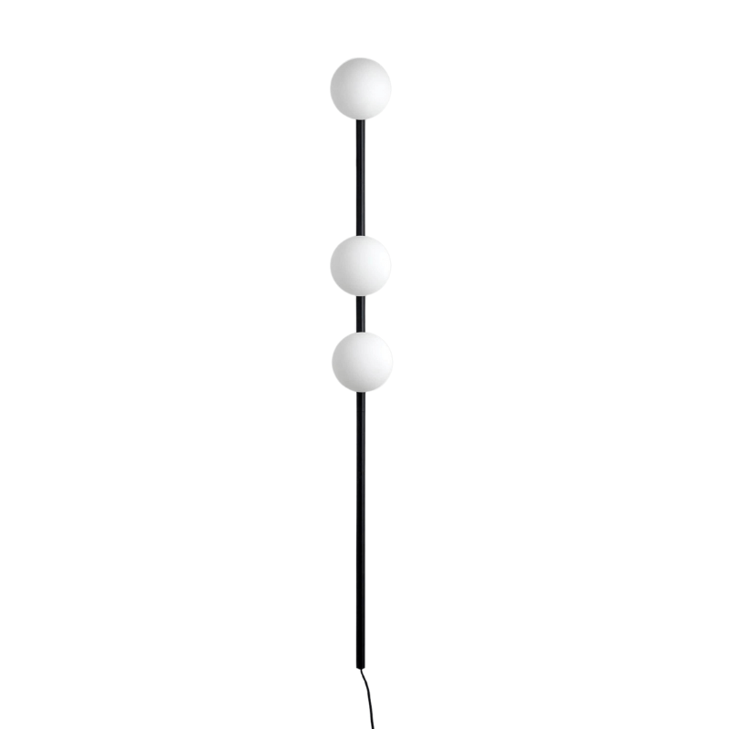 Charcoal grey bar opal ball wall light