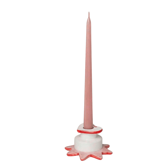 Star-Heart Candle Holder Red + Pink