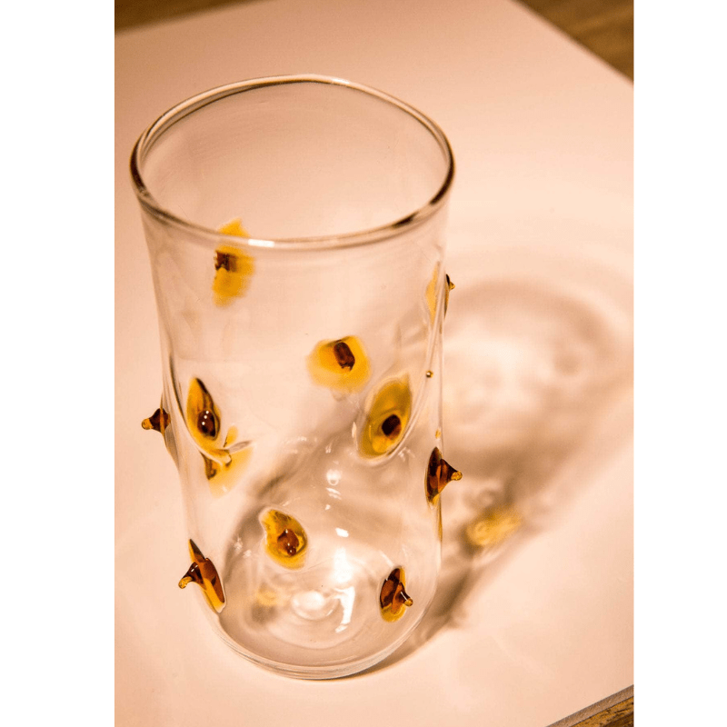 Yellow prickly Glasses (set of 4)