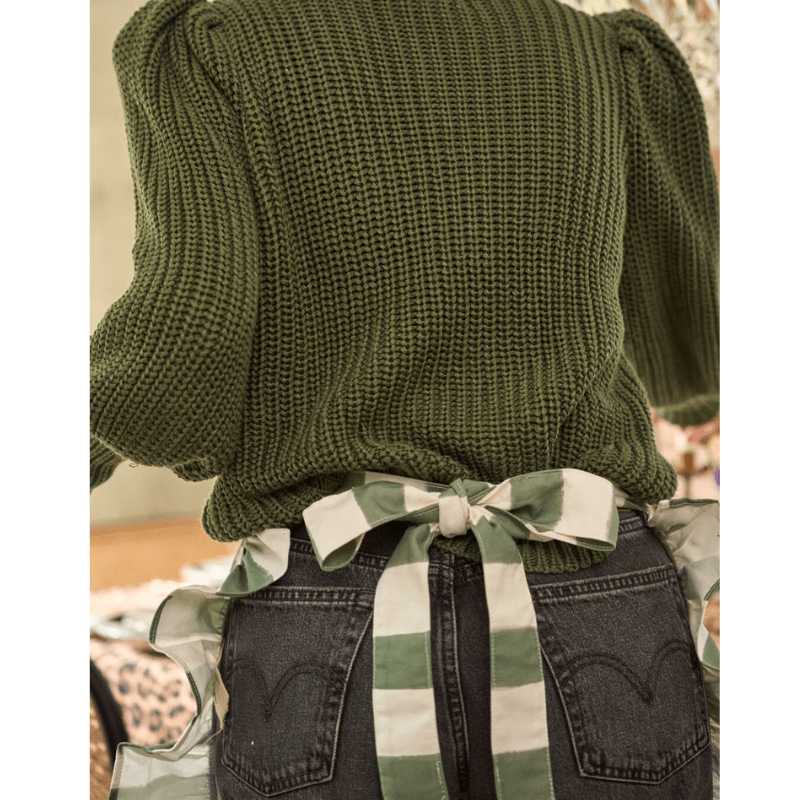 Green Striped Apron - Between Us