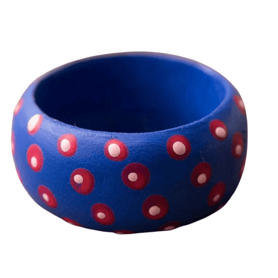 Wooden Dots Napkin Holder - Dark Blue